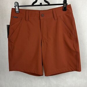 NWT Ariat Tek Men’s Shorts Sz 35 Sequoia Red Dirt Rust Brown 8” Length